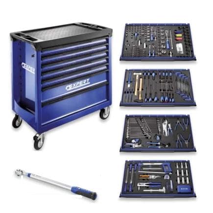 EXPERT E220387 - Chariot avec assortiment de maintenance (314 pcs.)