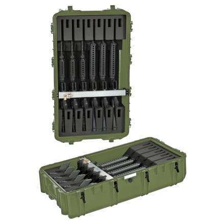 EXPLORER CASES 10840.G D2 - Boîtier étanche en copolymère de polypropylène avec éponge pour 6+6 fusils de chasse sans indicateur d’humidité