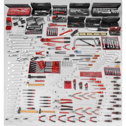 FACOM JET8.M160A - Assortiment CM.160A avec chariot 8 tiroirs JET.8GM3 et boîte à outils JET.C4GM3 (549 outils)