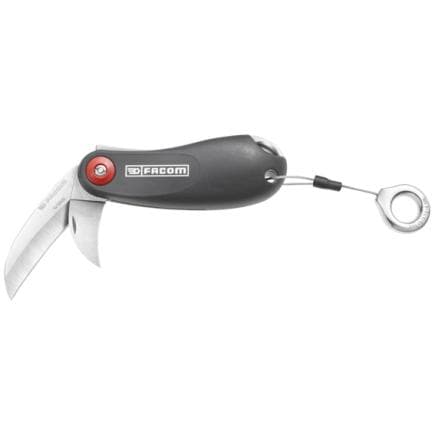 FACOM 640180SLS - Couteau d'électricien manche plastique, 2 lames SLS