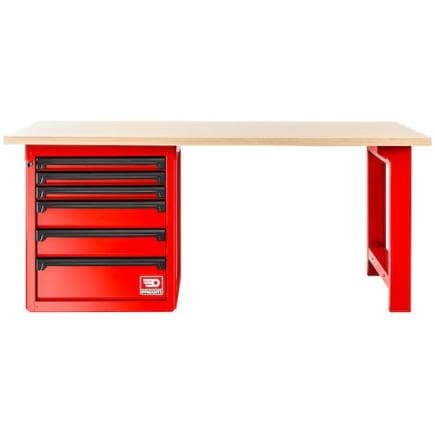 FACOM RWS2-2MW6D - Plan de travail en bois d'établi rouge de 2 m