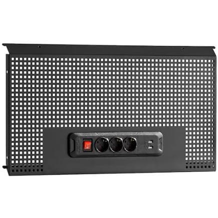 FACOM RWS2-PPAV1USBBS - Multiprise noire à panneau perforé mi-haut avec USB