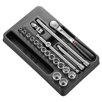 FACOM MOD.JL161-36 - Module de douilles 3/8'' 6 pans métriques - 20 pièces