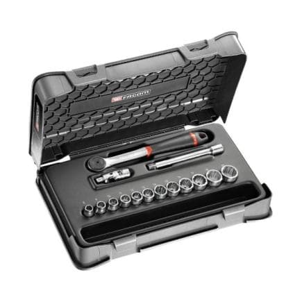 FACOM J.161-1P12 - Coffret de douilles 3/8'' 12 pans métriques - 15 pièces