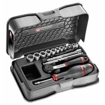 FACOM R.161-2P6 - Coffret de douilles 1/4'' 6 pans métriques - 15 pièces