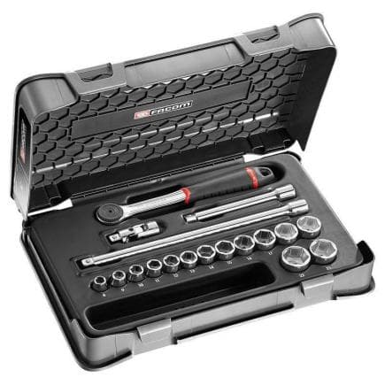 FACOM JL.161-2P6 - Coffret de douilles 3/8'' 6 pans métriques - 18 pièces
