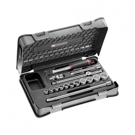 FACOM J.161-2P12U - Coffret de douilles 3/8'' 12 pans en pouces - 16 pièces