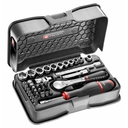 FACOM RL.161-6P6 - Coffret de douilles 1/4'' 6 pans métriques et forets - 37 pièces
