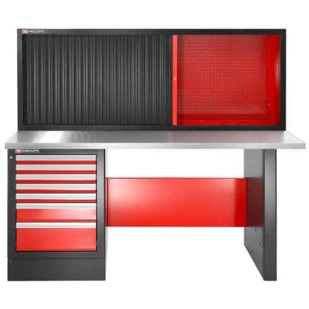 FACOM JLS2-2MS7DSCH - Banc charges lourdes 2182 mm - 7 tiroirs - partie supérieure en inox - version haute et armoire à volet roulant