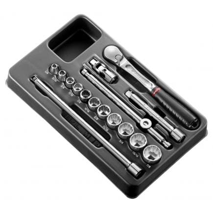 FACOM MOD.JL161-212U - Module de douilles 3/8'' 12 pans en pouces - 16 pièces
