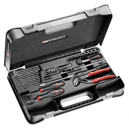FACOM R.440AUP - Coffret de douilles 1/4'' 6 pans en pouces et clés - 32 pièces