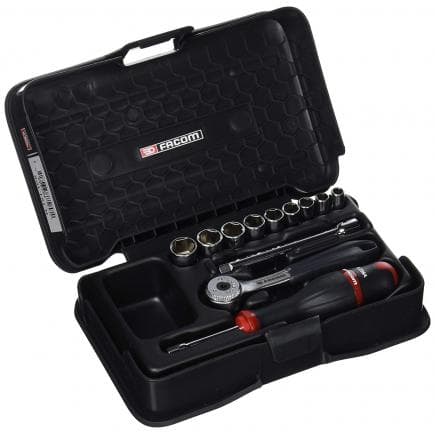 FACOM R.151-1P6 - Coffret de douilles 1/4'' 6 pans métriques - 12 pièces