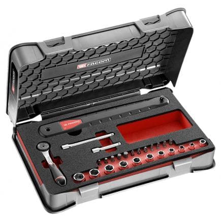 FACOM AXS.SJ1 - Coffret de rallonges 1/4", douilles 6 pans et R.161B