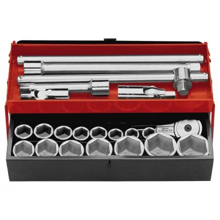 FACOM K.441A - Jeu d'accessoires et douilles 3/4'' 6 pans métriques