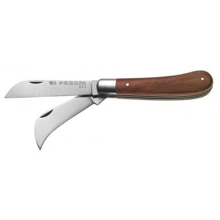 FACOM 843 - Couteau d'électricien, manche en bois, 2 lames