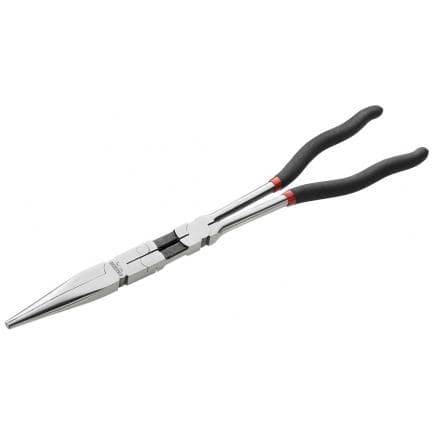 FACOM 185.34L - Pince extra longue à becs demi-ronds, à double articulation