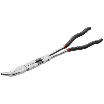 FACOM 195.34L - Pince extra longue à becs demi-ronds, à double articulation - coudée 45°