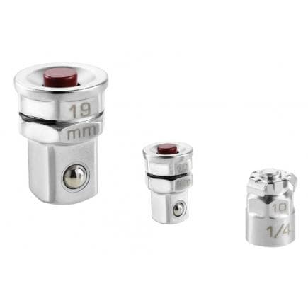 FACOM 467.ADAPT10-19 - Jeu de 2 adaptateurs pour clé de 10 mm - carré 1/4'' et pour clé de 19 mm - carré 1/2''