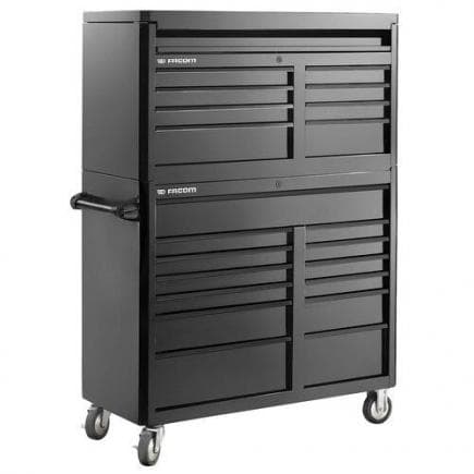FACOM FAS.C8BK - Chariot d'atelier modèle américain à 8 tiroirs, noir