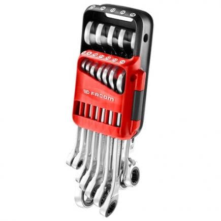 FACOM 467B.JP12PB - Jeu de clés mixtes à cliquet métriques en coffret portable (12 pièces)
