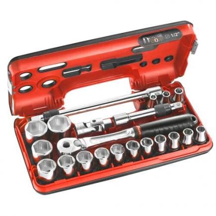FACOM SL.DBOX500PB - Jeu de clés à douilles hexagonales 1/2 '' avec cliquet SL.171 (21 pièces)