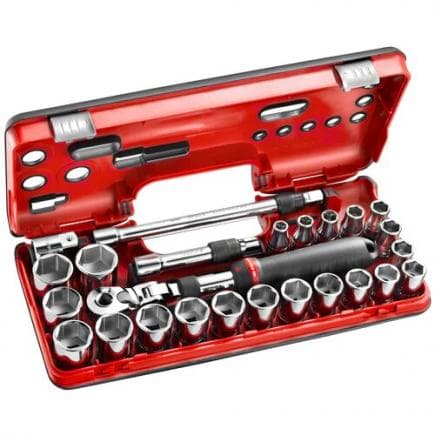 FACOM SXL.DBOX3PB - Jeu de cliquet extensible et douilles 6 pans métriques 1/2 '' (21 pièces)