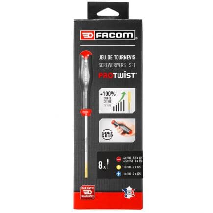 FACOM AT.J8PB - Jeu de tournevis Protwist® avec 2 supports (8 pièces)