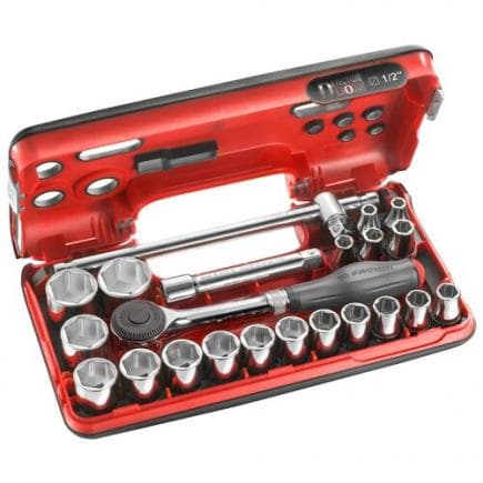 FACOM S.360DBOX4PB - Jeu de douilles hexagonales métriques 1/2'' DBOX avec cliquet (22 pcs.)