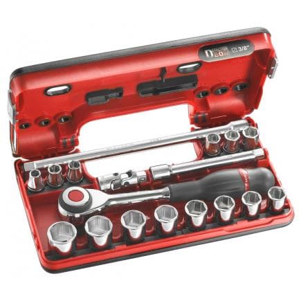 FACOM J.360DBOX1 - Coffret DBOX douilles 3/8'' 6 pans métrique (18 pcs.)