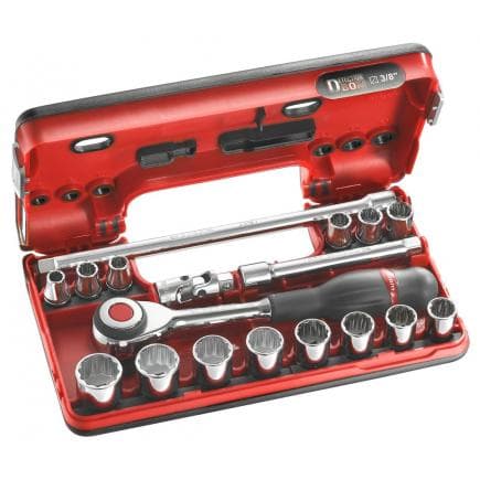 FACOM J.360DBOX112 - Coffret DBOX douilles 3/8'' 12 pans métrique (18 pcs.)