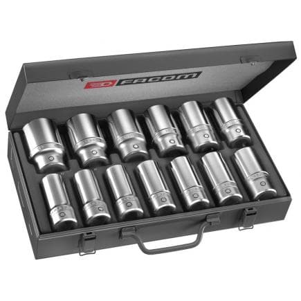 FACOM K.405E - Coffret douilles 3/4'' longues 6 pans métrique
