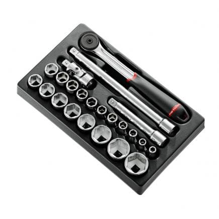 FACOM MOD.S161-36 - Module avec douilles 1/2'' 6 pans (23 pcs.)