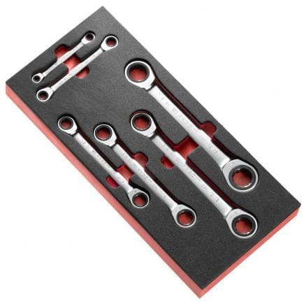 FACOM MODM.64JU6 - Module en mousse de 6 clés 12 pans à cliquet, droites, en pouces
