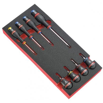 FACOM MODM.AT3 - Module de 8 tournevis Protwist® dont 4 boules en plateau mousse