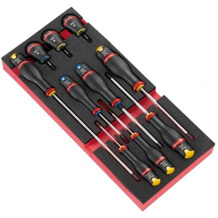 FACOM MODM.AT5 - Module de 10 tournevis Protwist® dont 3 boules en plateau mousse