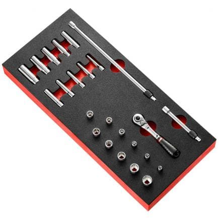 FACOM MODM.RL1U - Module en mousse à cliquet avec verrouillage 1/4'' et douilles en pouces