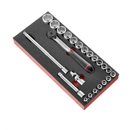 FACOM MODM.S161-36 - Module S161.36 en mousse douilles 1/2'' métriques - 6 pans