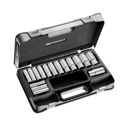 FACOM S.405AE - Jeu de douilles 1/2'' longues, 6 pans, métriques (16 pcs.)