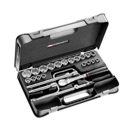 FACOM SL.161-3P6U - Jeu de douilles 1/2'', 6 pans, métriques (25 pcs.)