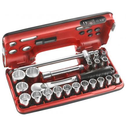 FACOM SL.DBOX412 - Coffret DBOX douilles 1/2'' 12 pans métriques (22 pcs.)