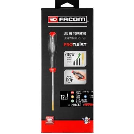 FACOM AT.J12R1PB - Coffret 12 tournevis Protwist avec 2 racks