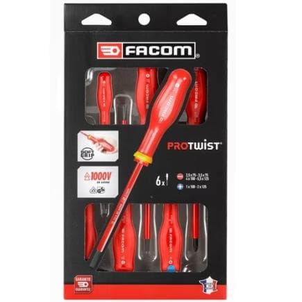 FACOM ATDVE.J6PB - Jeu de 6 tournevis isolés Protwist 1000V