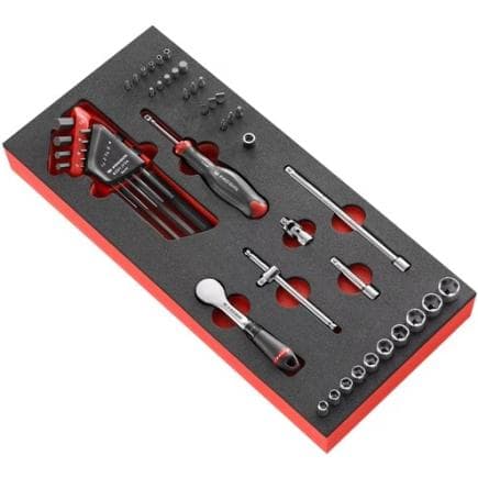 FACOM MODM.R181-36 - Jeu de 46 douille 1/4" 6 pans métriques in module mousse