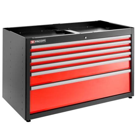 FACOM JLS3-MBD6T - Meuble bas double avec 6 tiroirs, rouge