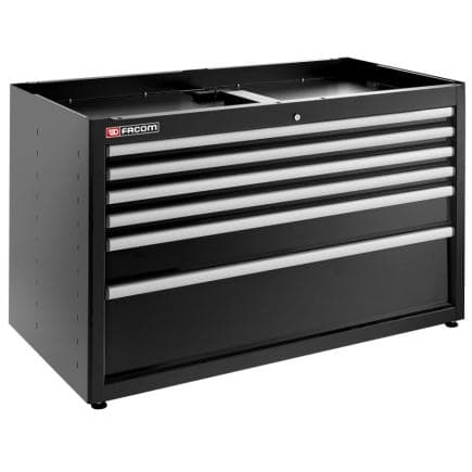 FACOM JLS3-MBD6TBS - Meuble bas double avec 6 tiroirs, noir