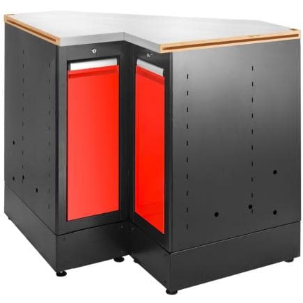 FACOM JLS3-MBSCSG - Élément bas d'angle avec plan de travail en acier inoxydable, rouge