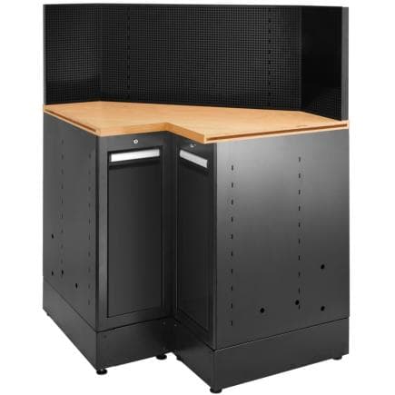 FACOM JLS3-MBSCSWBS - Élément bas d'angle avec plan de travail en bois, noir