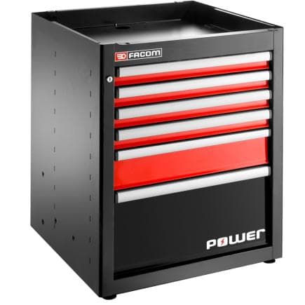FACOM JLS3-MBSPOWER - Meuble bas avec 6 tiroirs et 1 tiroir de fournitures, rouge