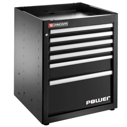 FACOM JLS3-MBSPOWERBS - Meuble bas avec 6 tiroirs et 1 tiroir d'alimentation, noir
