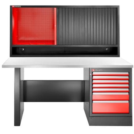 FACOM JLS3-2MS7DSCH - Etabli haut avec 7 tiroirs et meuble haut avec plan de travail en inox